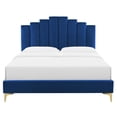 thumbnail image 4 of Modway Elise King Performance Velvet Platform Bed in Navy, 4 of 9