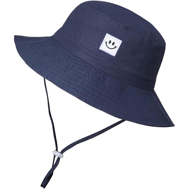 Baby Sun Hat Smile Face UPF 50+ Toddler Bucket Hat for Boys Girls 0-7 Years
