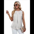 thumbnail image 2 of Camiseta Sin Mangas de Satén de Seda para Mujer, Atuendo Informal de Verano 2025, Camisa Elegante de Trabajo Sin Mangas, , Talla L, 2 of 9