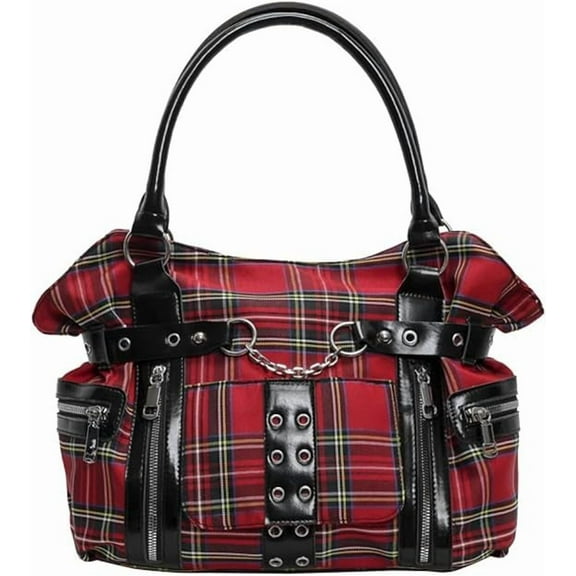 Y2k Canvas Tote Bag for Women Large Checkered Punk Shoulder Purse Shopping Handbag Travel Top Handle Bags
