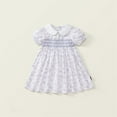 thumbnail image 2 of Toddler Girls Dresses Puff Sleeve Peter Pan Collar Flower Printing Dress Kids Girls Summer Rural Style Sweet Soft Comfortable Daily Wear Dresses,2-3 Years, 2 of 9