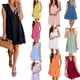 thumbnail image 3 of Sunloudy, vestido informal para mujer, verano, cuello en V, manga volante, encaje, Jacquard, Color sólido, vestidos sueltos con pantalones cortos forrados Sunloudy  XS/S/M/L/XL/XXL/XXXL, 3 of 4