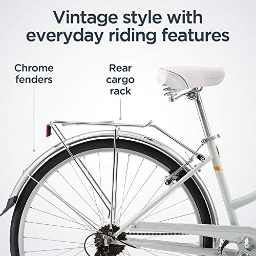 Schwinn Wayfarer Adult Bike Hybrid Retro Styled Cruiser 16 Inch Small Steel Step Through Frame 7 Speed Drivetrain Rear Rack 700C Wheels Light Mint Walmart