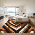 thumbnail image 3 of ODIKA 4'x6' Machine Washable Non-Slip Area Rug, Geometric Burnt Orange High Traffic Rug, Orange, 1280681, 3 of 7