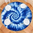 thumbnail image 2 of Blue White Tie Dye Spiral Pattern Round Fitted Tablecloth with Elastic Edge,Dining Table Cover Waterproof,Outdoor Round Tablecloth for Camping,Dining,Indoor and Outdoor, 2 of 7