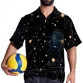thumbnail image 4 of Virgo Constellation Men's Short Sleeve Poplin Shirt, Casual Printed Button Down Top for Summer Beach, Spread Collar Unisex Beach Shirt, 4 of 6