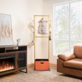 thumbnail image 3 of Heavy Duty Coat Rack with Storage Basket Metal Hanging Clothes Rack with Marble Base Modern Standing Clothing Rack for Entryway Bedroom Living Room Hotel 19.69 x 13.39 x 67.72 Inches (Gold), 3 of 7