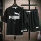 thumbnail image 2 of Camiseta estampada monocromática para hombre, moda casual para hombre, lente, conjunto de dos piezas, verano, venta caliente, nuevo, 2024, 2 of 5