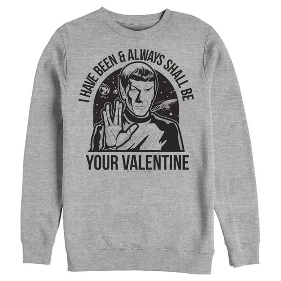 Men's Star Trek Spock Always Shall Be Valentine Sweatshirt Athletic Heather Medium