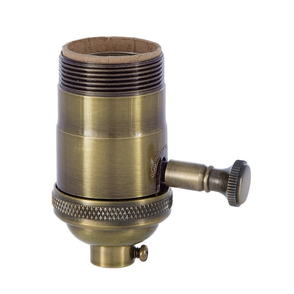 B&P Lamp® Edison Size Full Dimmer Socket In Antique Brass with UNO Thread