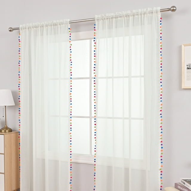 OULII Accessoires de Rideaux Rideau de Fenêtre Blanc Polyester Séparateur d'Espace Lot de 1