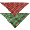 thumbnail image 3 of Pañuelos Realeaf para perros, 2 unidades, reversibles, a cuadros rojos y verdes, 3 of 6