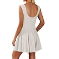 thumbnail image 4 of Liquidation d'Été 2025! Robe pour Femme Grande Taille, Liquidation de Robes d'Été pour Femmes, Combinaison Dos Nu Unie d'Été pour Femme Sans Manches Jupe Courte de Vacances, 4 of 4