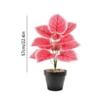 thumbnail image 3 of Gallickan Artificial Pink Plant Potted Alocasia 12 Leaves PVC Fake Tropical with Pot for Home Office Desk Decor, 3 of 6
