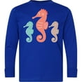 thumbnail image 3 of Inktastic Seahorse Ocean Sea Creatures Long Sleeve Youth T-Shirt, 3 of 5