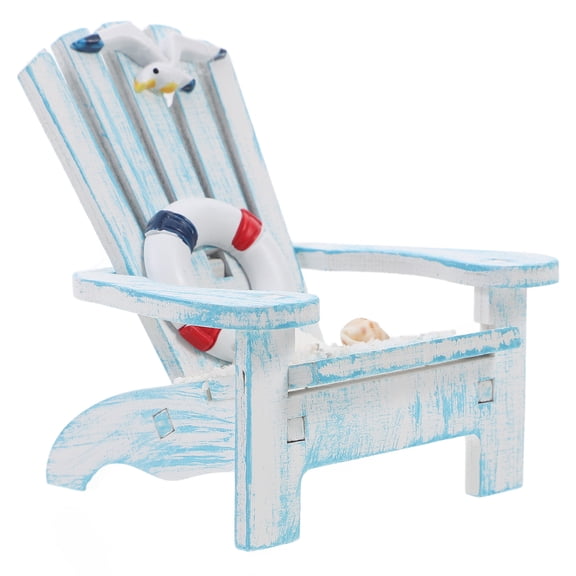 GOOHOCHY Miniature Beach Chair Beach Themed Ornament Wood Phone Holder Adults Home Decor 1Pack