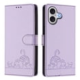 thumbnail image 2 of For IPhone 17 6.3" RFID Blocking Protective Purse Case Cat Embossed Strong Magnetic Attachment/Closure, Card Slots/Pocket, PU Leather Flip Wallet Case With Hanging Rope,Purple,For iPhone 17, 2 of 7