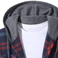 thumbnail image 2 of Tqyyweavej Mens Flannel Hoodie Shirts Lightweight Button Down Plaid Hoodies Drawstring Hooded Long Sleeve Jackets for Men with Pockets, 2 of 5