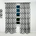 thumbnail image 2 of Designart 'Black and White Geometric Pattern VII' Mid-Century Modern Curtain Panel, 2 of 5