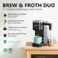 thumbnail image 2 of Single Serve Coffee Maker with Built-in Detachable Milk Frother, Iced and Hot Machine for K Cup & Grounds, 40oz Removable Water Reservoir, 6 Sizes, Fits 7.3" Travel Mug, Black, 2 of 5