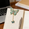 thumbnail image 4 of Metal Bookmark With Chain, Hollow Bookmark With Monet Oil Painting Theme, for Book Lovers and Readers, Green, 4 of 6