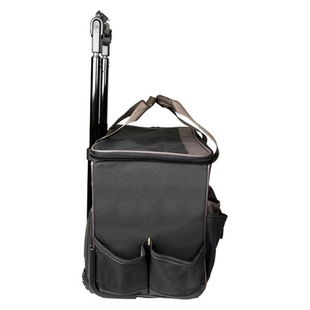 Custom Leathercraft CLC L258 TechGear Roller Tool Bag with Lighted Handle, 17 Inch