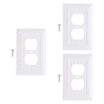 thumbnail image 1 of AMLESO 3 Pieces Electrical Outlet Covers Plate Covers Sturdy Decorative Wall Plates 2 Hole White, 1 of 8