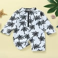thumbnail image 3 of Toddler Kid Baby Boys Rash Guard Long Sleeve Zipper Beach Swimsuit One Piece Bathing Suit, 3 of 7