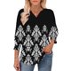 thumbnail image 3 of TaTaai Womens Casual Solid Color Blouse V-Neck 3/4 Length Sleeve with Smocked Cuffs Loose Fit Soft Flowy Fashion Top Lightweight for Spring Daily Vacation Gift, 3 of 7
