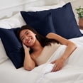 thumbnail image 6 of Bare Home Satin Pillowcase Set of 2 - Silky Soft for Hair and Skin - Envelope Closure - Standard, Midnight Blue, 6 of 9