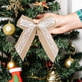 thumbnail image 5 of 1 Pcs Burlap Lace Bows,Rustic Burlap Bows for Christmas Tree Decorations,5.51X6.69 inch Christmas Bows Knot Handmade Bows,for Farmhouse Wreaths,Christmas Trees,Fall Crafts and Gift Wrapping,D, 5 of 5