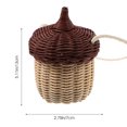 thumbnail image 3 of 1 cesta colgante cruzada en forma de mini bellota tejida en ratán (como se muestra), 3 of 7