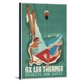 thumbnail image 1 of Ax Les Thermes Vintage Poster (artist: Rey) France c. 1956 (11.25x18 Gallery Wrapped Stretched Canvas), 1 of 1