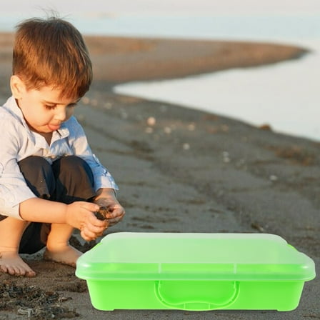 PENIKOKO Rectangular Light Green Plastic Sandbox for Indoor and Outdoor Imaginative Play, Kids Play Set 1 Piece