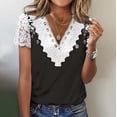 thumbnail image 1 of TaTaai Women‘s Floral Print V Neck Short Sleeve Pullover Blouse, Loose Fit Casual Knit Top for Spring Summer Everyday Wear, Work & Weekend Outfits Gift, 1 of 5