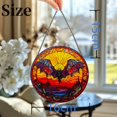 thumbnail image 3 of Bat and Sunset Stained Glass Suncatcher Window Hangings Colored Handmade Glass Suncatcher Crafts Kits for Indoor Garden Christmas Decoration 16x16cm(8), 3 of 7