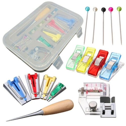 60PCS Fabric Bias Binding Tape Maker Kit Set Binder Foot For Sewing /& Quilting