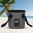 thumbnail image 4 of Cubo de pescado plegable de 12L Cubo de agua exterior impermeable a prueba de fugas (gris), 4 of 5