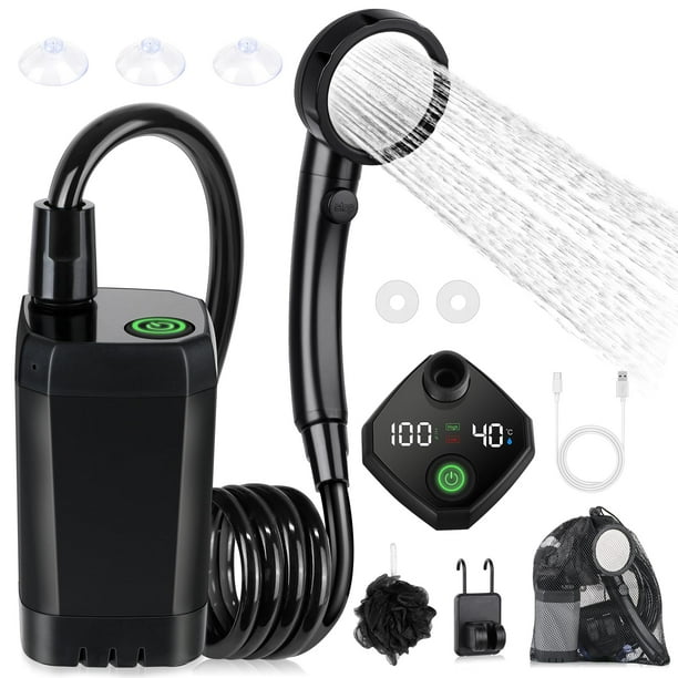 Spopal de ducha portátil de larga duración, 6000 mAh, recargable