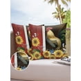 thumbnail image 6 of Pack of 2 Outdoor Pillow Covers, Farm Barn Chicken with Sunflower Waterproof Square Throw Pillowcase Cushion Decorative Pillow Covers for Couch Patio Tent, 18x18 in, 6 of 6