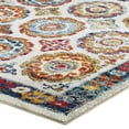 thumbnail image 4 of Modway Entourage 94.5x122" Odile Floral Moroccan Trellis Area Rug in Ivory/Red, 4 of 8