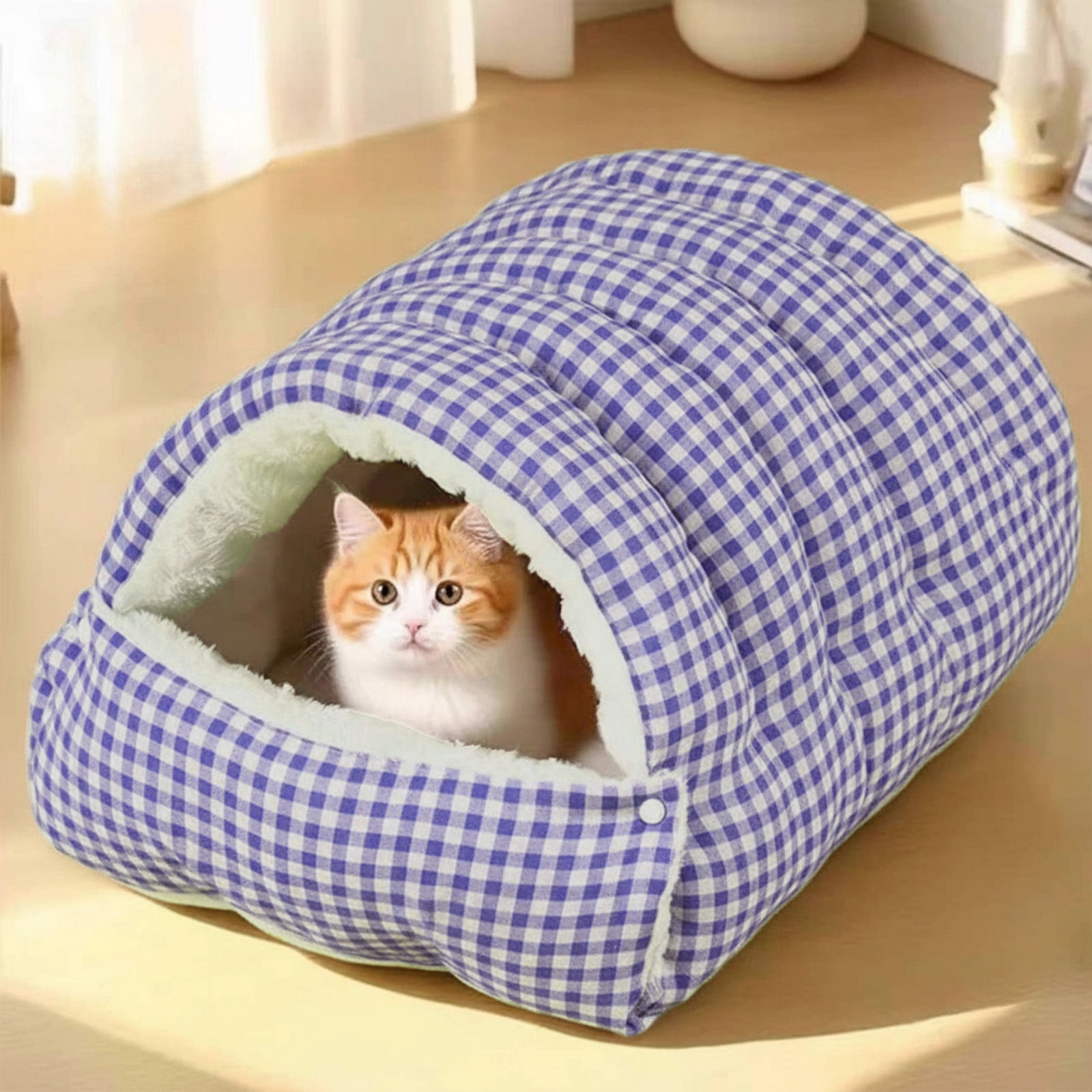 EGNMCR Pet Bed Pet Villa Cats Bed Bed Removable Dog Bed Winter Warm Cats Bed Two Purpose Pet Nests Pet Mat Fabric Pets Bed