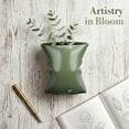 thumbnail image 3 of REGALWOVEN Modern Abstract Ceramic Vase for Home Decor ,Large Opening Wide Flower Vase for Thick Bouquets, Decorative Vase Green 5.6"L x 4.2"W x 6.2"H, 3 of 6