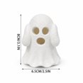 thumbnail image 2 of White Ghost LED Lighted Resin Sculptures Set, Hear See Speak No Evil Design, Cute Spooky Ornament for Halloween Tiered Tray Mantel Shelf, Festive Home Tabletop Decoration, 2 of 7