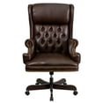 thumbnail image 6 of Flash Furniture Ainslie High Back Traditional Tufted Brown LeatherSoft Executive Ergonomic Office Chair with Oversized Headrest & Nail Trim Arms, 6 of 8