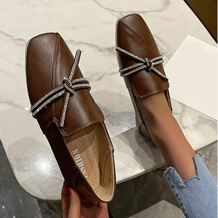 

YTJX Fashion Women s Spring And Summer Casual Loafers Rhinestone Flat Soft Bottom