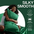 thumbnail image 3 of MR&HM Satin Pillow Case, 2 Pack Satin Queen Silky Pillowcase for Hair and Skin, Satin Pillowcase Set of 2, 20x30, Dark Green, 3 of 7