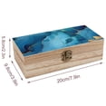 thumbnail image 2 of 7.9×2.3 In Wooden Boxes Durable Easy To Use Dustproof Prevent Slippery Delicate And Cabinet Blue And Gold Marble, 2 of 8
