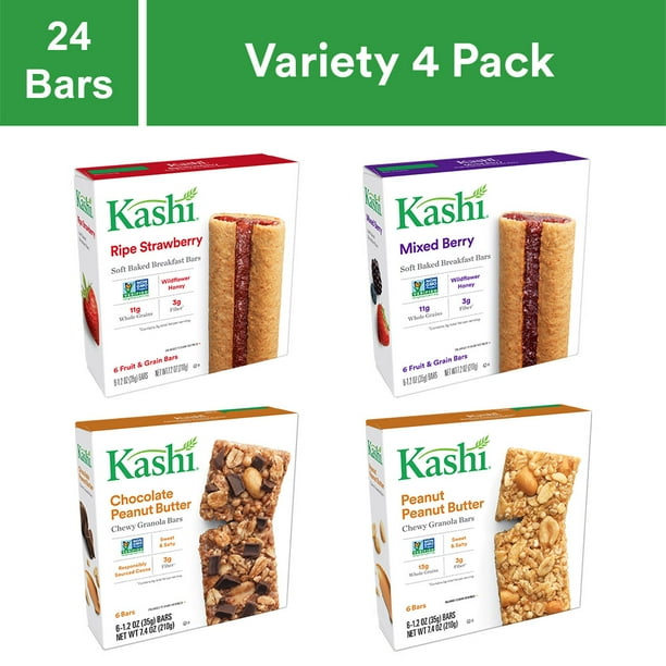 Kashi Chewy Fruit & Nut Bar Variety Pack 4 Packs 24 Ct