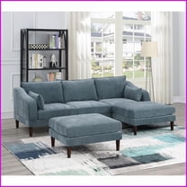 Contemporary 5-Piece Modular L-Shaped Sectional Sofa Set – Suede-Like Mineral Fabric for Living Room | Gray | Cushion Back | Fabric
